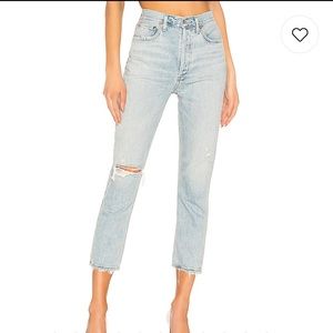 Agolde Riley High Rise Straight Crop Jeans in Shatter